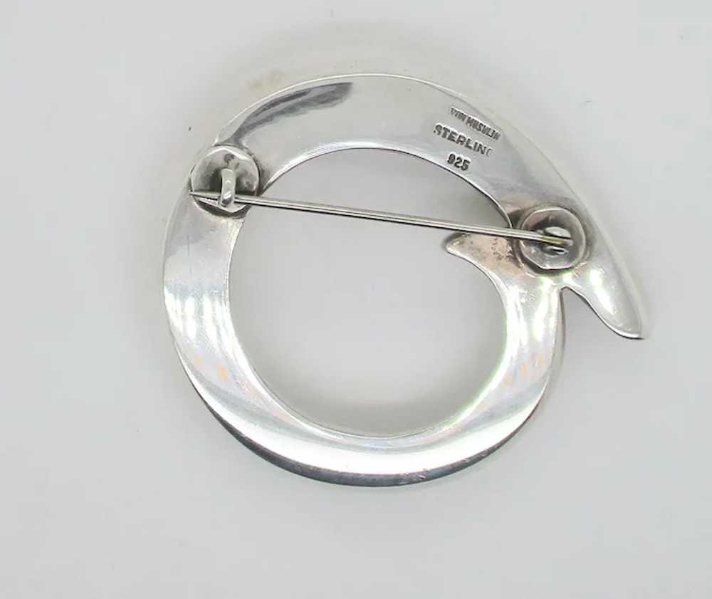 Von Muslin Sterling Silver Circular Modernist Pin - image 5