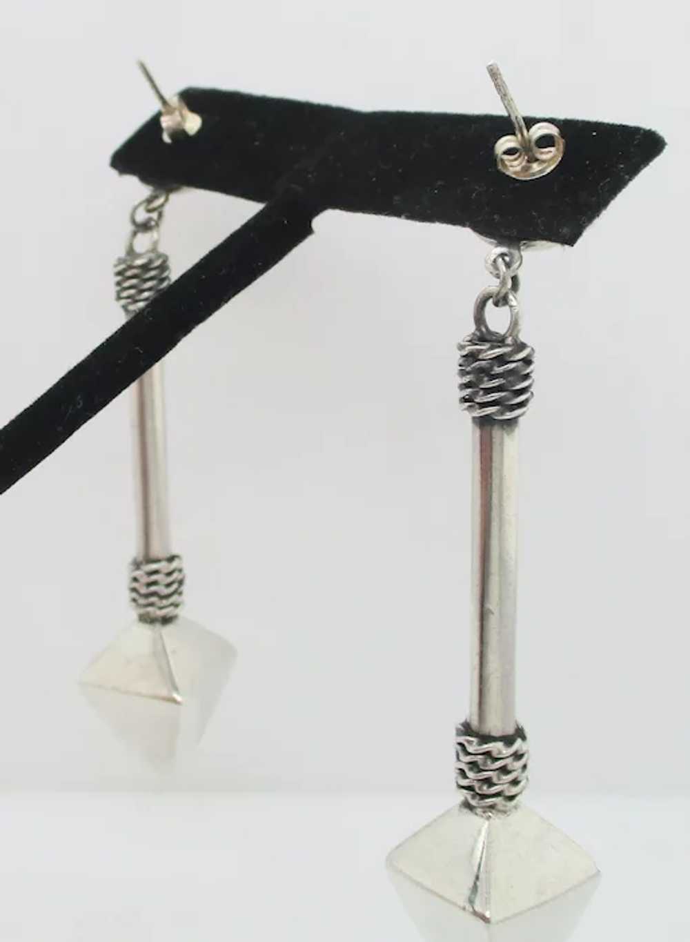 Modern Drop Sterling Earrings - image 4