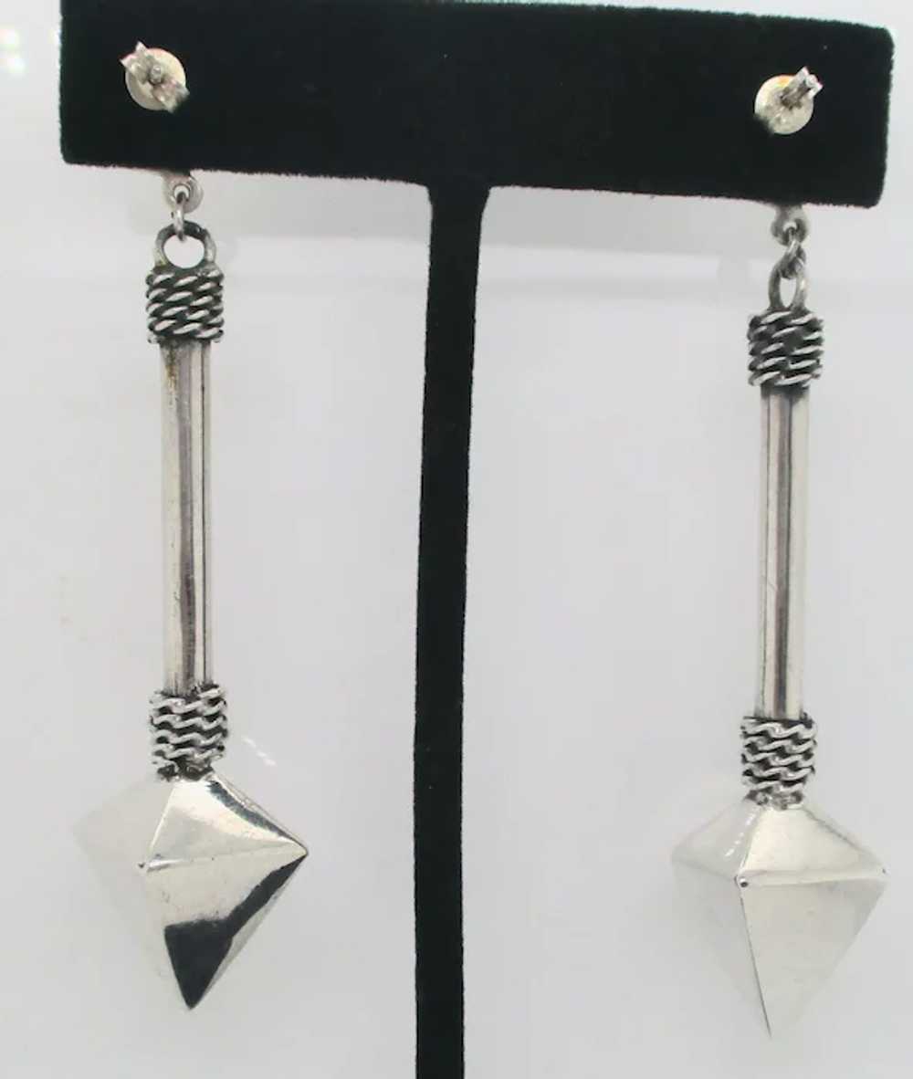 Modern Drop Sterling Earrings - image 5