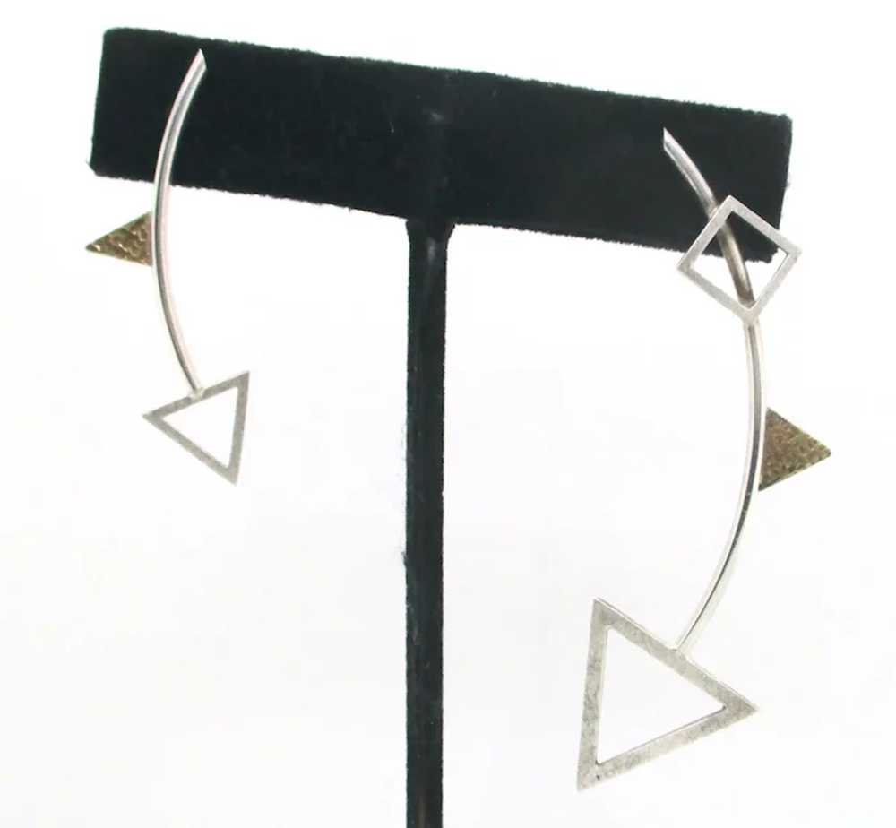 Modernist Asymmetrical Sterling Silver  and 22kt … - image 2