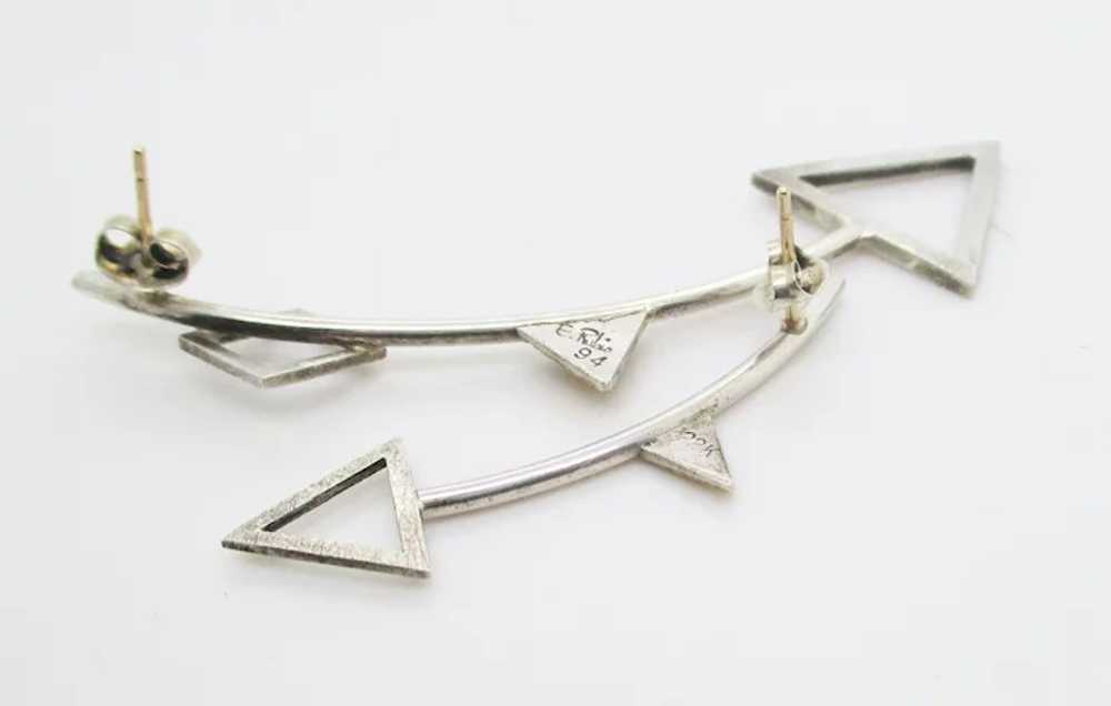 Modernist Asymmetrical Sterling Silver  and 22kt … - image 3