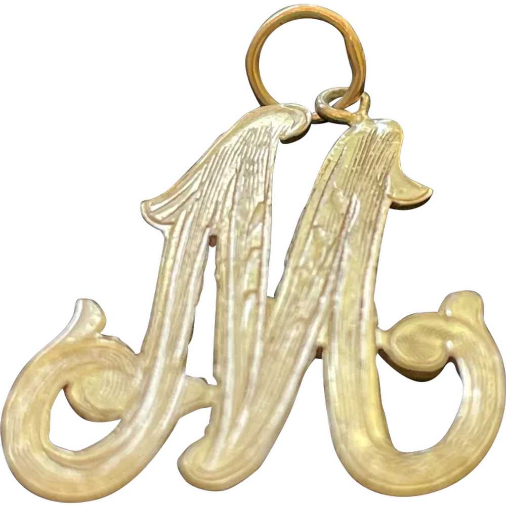 Solid 14K Gold Initial Charm - image 1