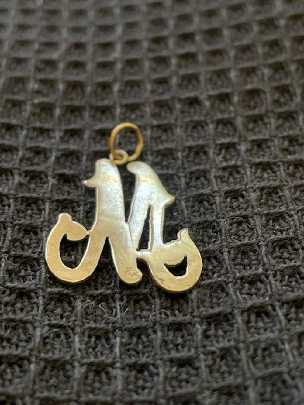 Solid 14K Gold Initial Charm - image 2