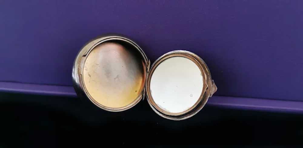 Antique XIX Century Silver Powder Box Pendant wit… - image 3