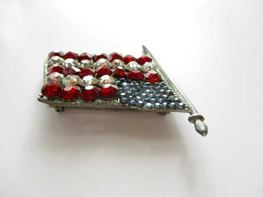 WWII Sweetheart USA Patriotic Flag Brooch Rhinest… - image 4