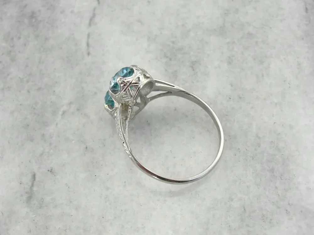 Incredible Double Blue Zircon Cocktail Ring, Intr… - image 3