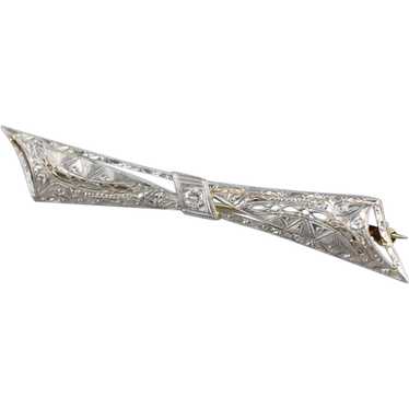 Art Deco Diamond Filigree Brooch