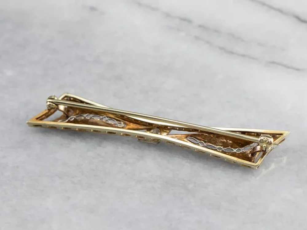 Art Deco Diamond Filigree Brooch - image 5