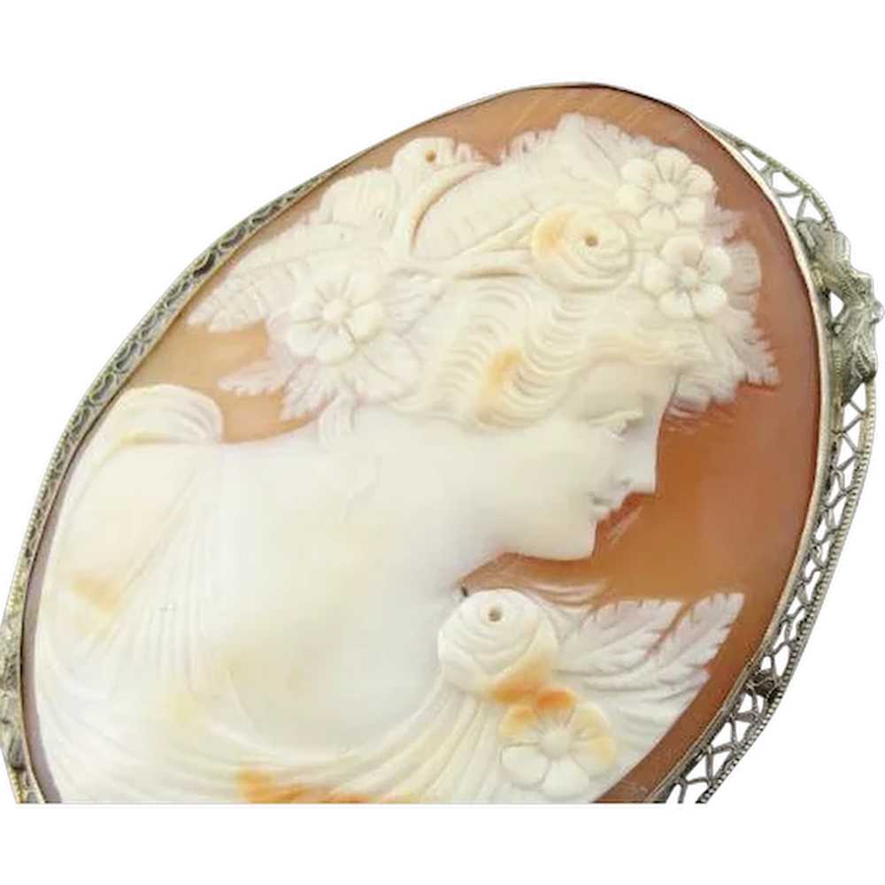 Vintage Fine Shell Cameo Pendant or Brooch - image 1