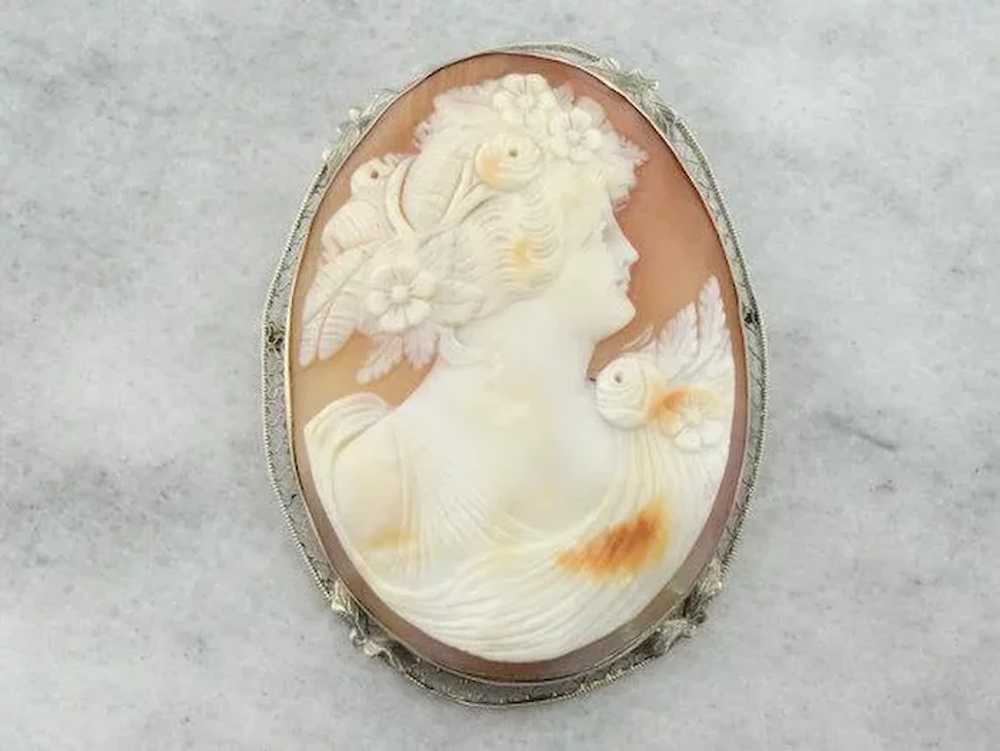 Vintage Fine Shell Cameo Pendant or Brooch - image 2