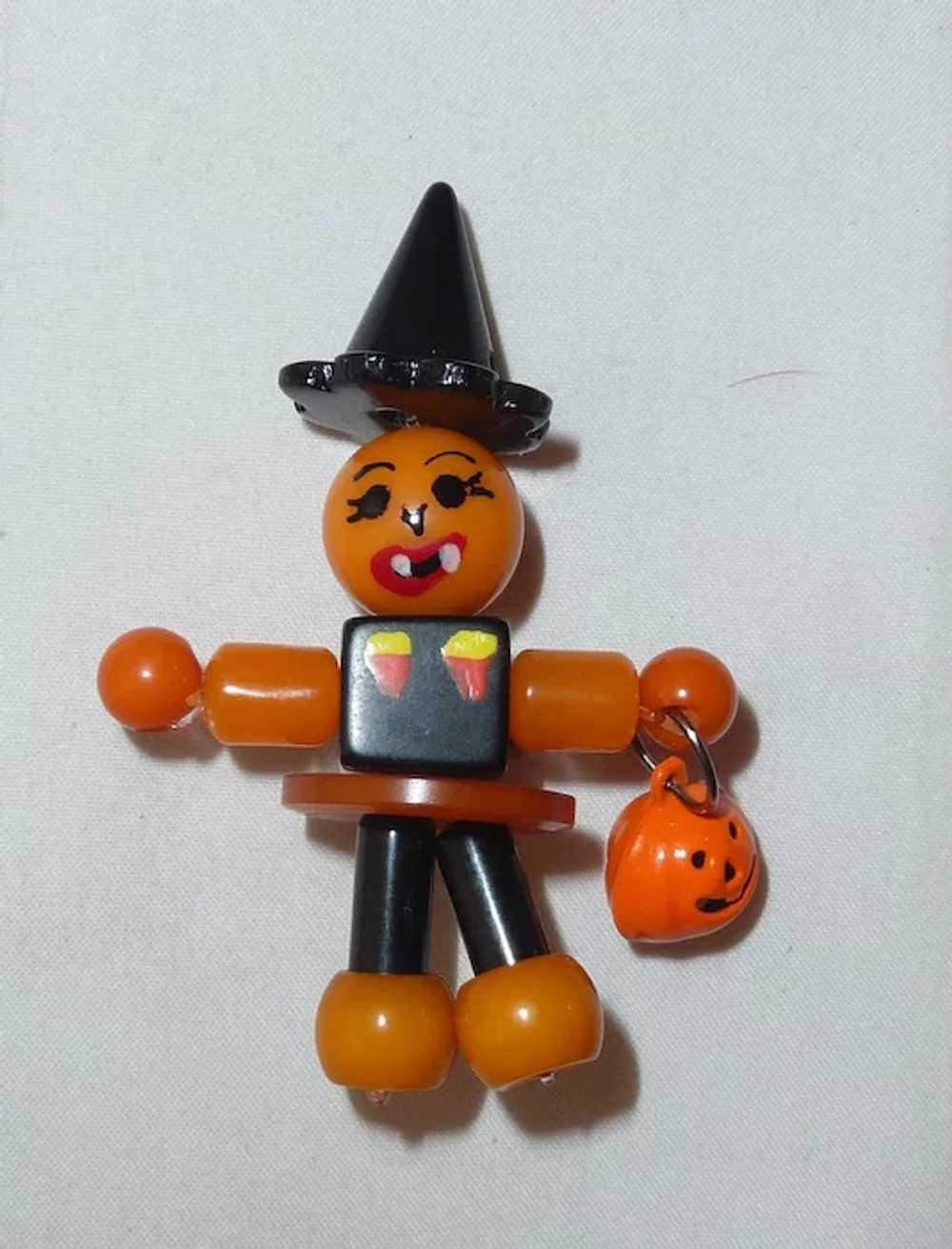 BAKELITE Crib Toy Button Bead Pin Brooch Hallowee… - image 6