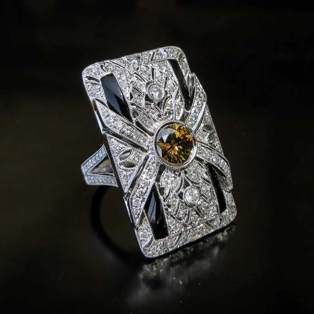 Lady's Exceptional Custom Vintage 18K Diamond & O… - image 6