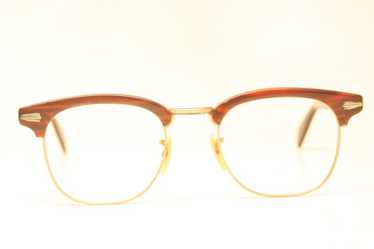 Unused Vintage Combination Brown Browline Eyeglass