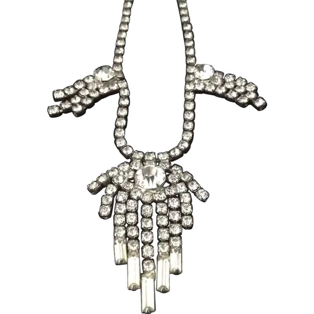 Sparkling vintage rhinestone necklace with stunni… - image 1