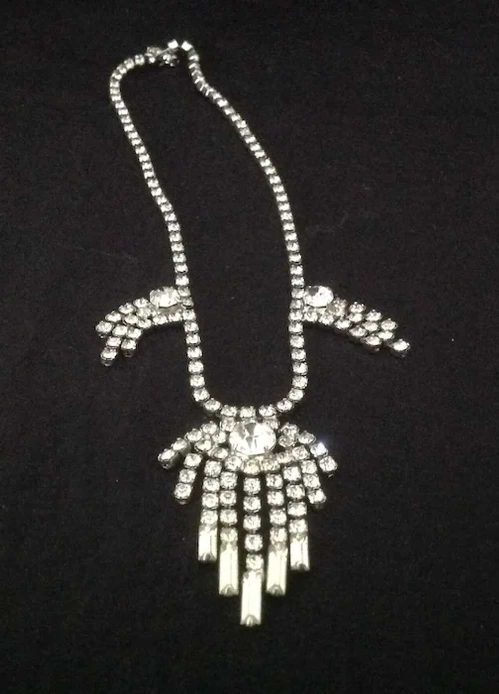 Sparkling vintage rhinestone necklace with stunni… - image 4
