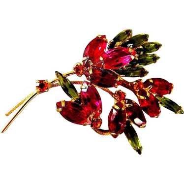 Exceptional Ruby Colored Brooch