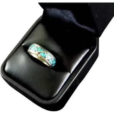 Turquoise and Silver Ring Size 7 - image 1