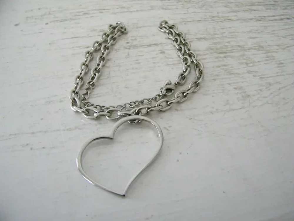 Open Heart Chain Necklace with Lobster Claw Clasp - image 3