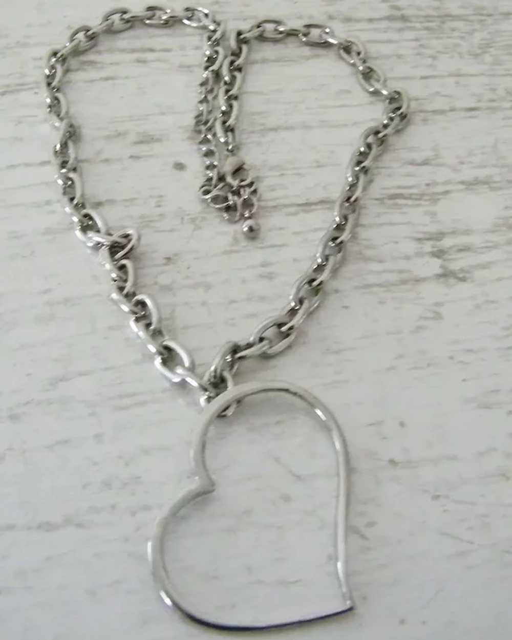 Open Heart Chain Necklace with Lobster Claw Clasp - image 4