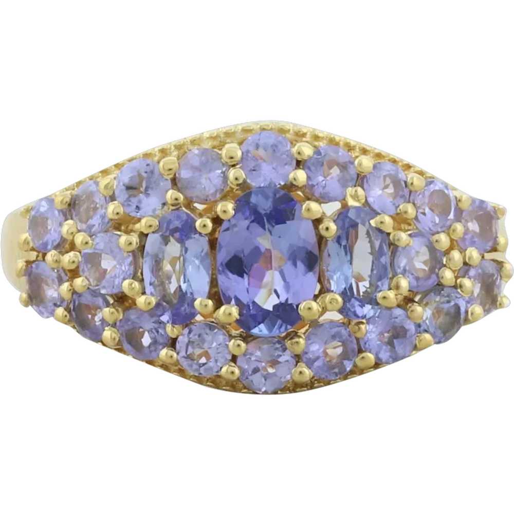 Gold over Sterling Silver Purple Tanzanite Band R… - image 1