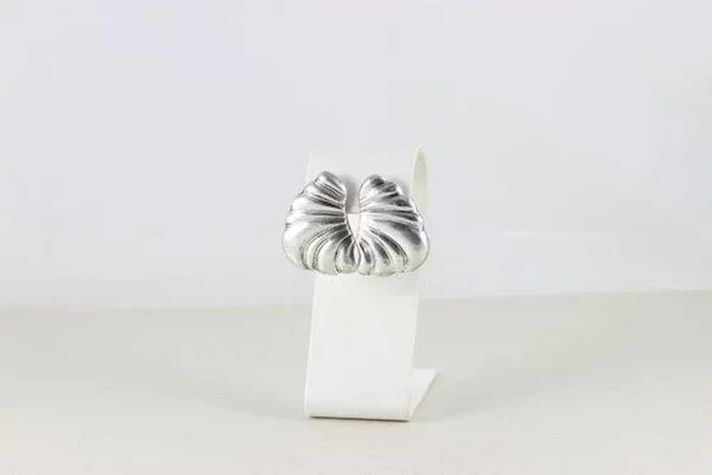 Sterling Silver Earrings Puffy Shell Design - image 4