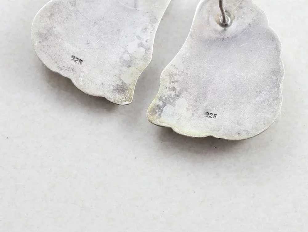 Sterling Silver Earrings Puffy Shell Design - image 6