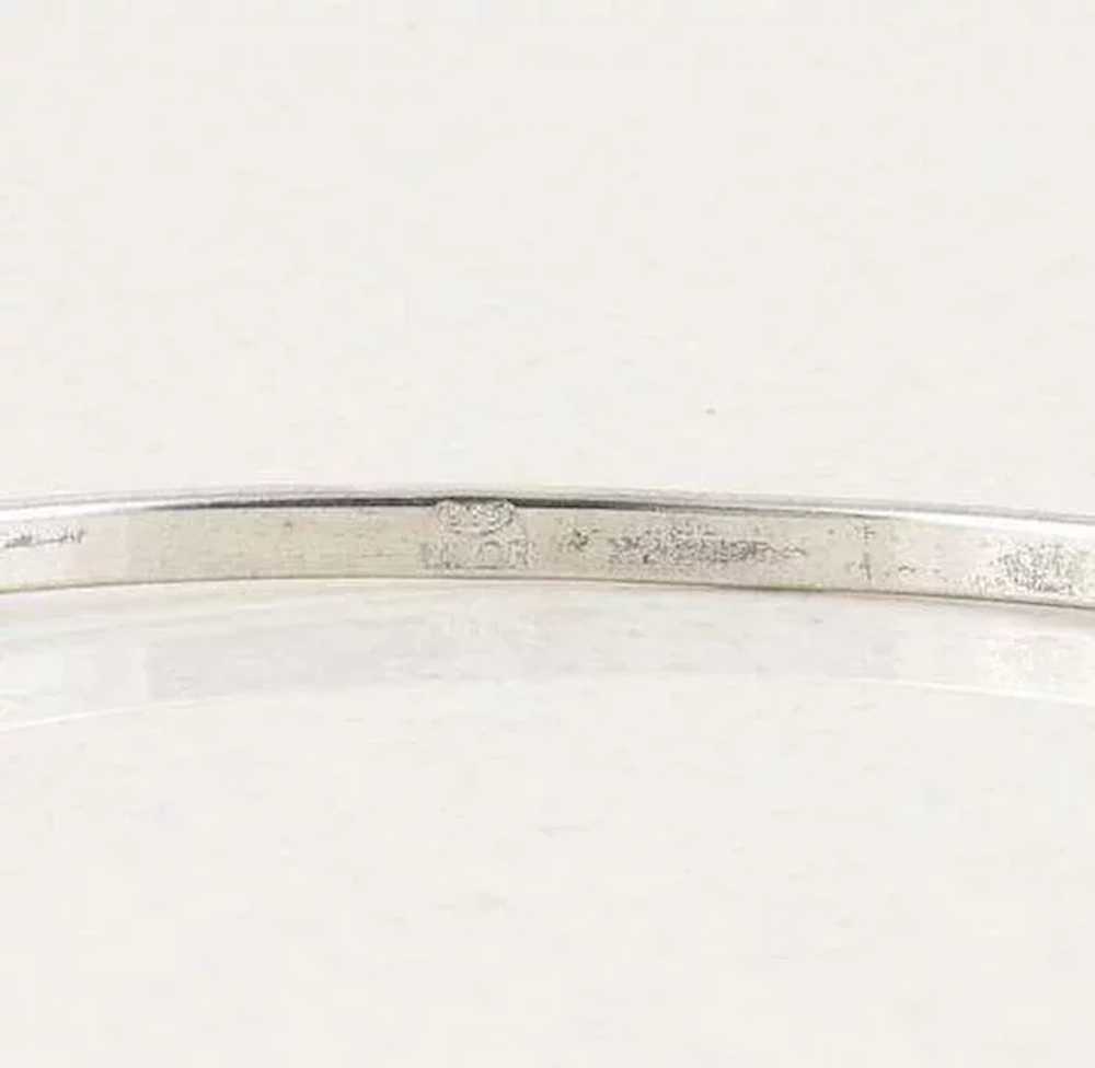 Sterling Silver Bangle Bracelet 8 1/2" Round 2 5/… - image 2