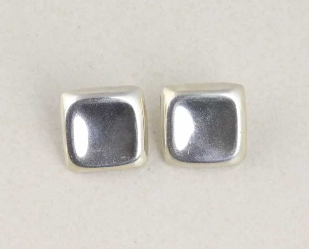 Sterling Silver Square Stud Post Earrings Vintage… - image 6