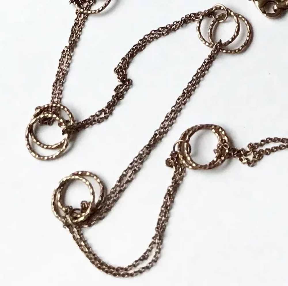 Lovely Italian Sterling Silver Necklace with Copp… - image 3