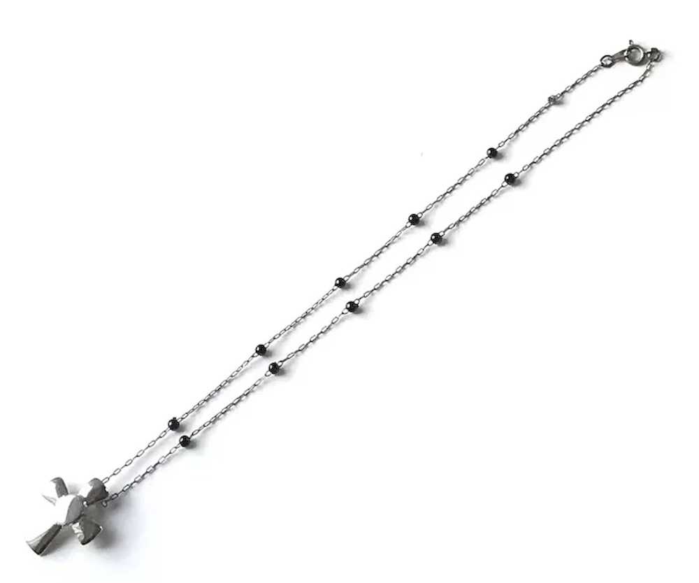 Lovely Vintage Sterling Silver Cross Necklace - image 2
