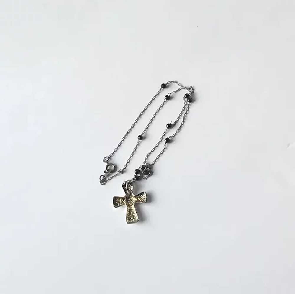 Lovely Vintage Sterling Silver Cross Necklace - image 5