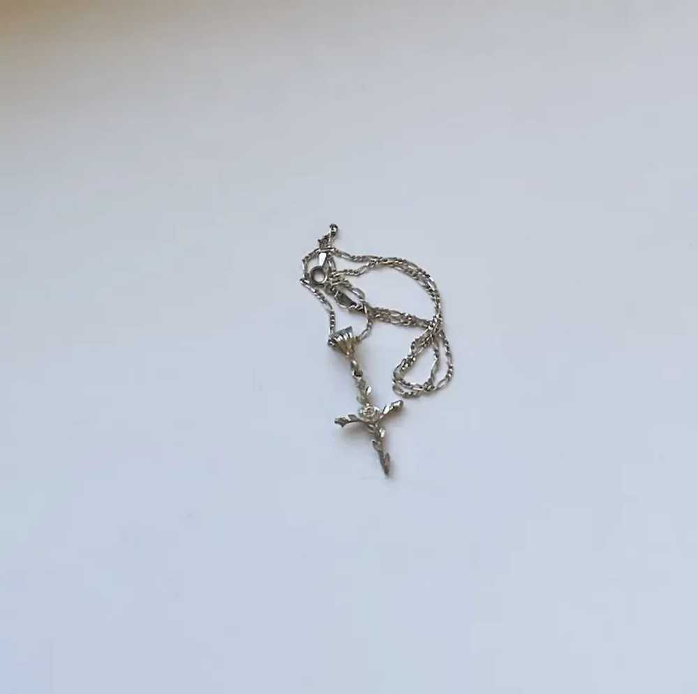 Sterling Silver Chain Necklace with Crucifix - image 3