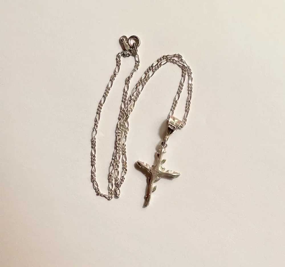 Sterling Silver Chain Necklace with Crucifix - image 4
