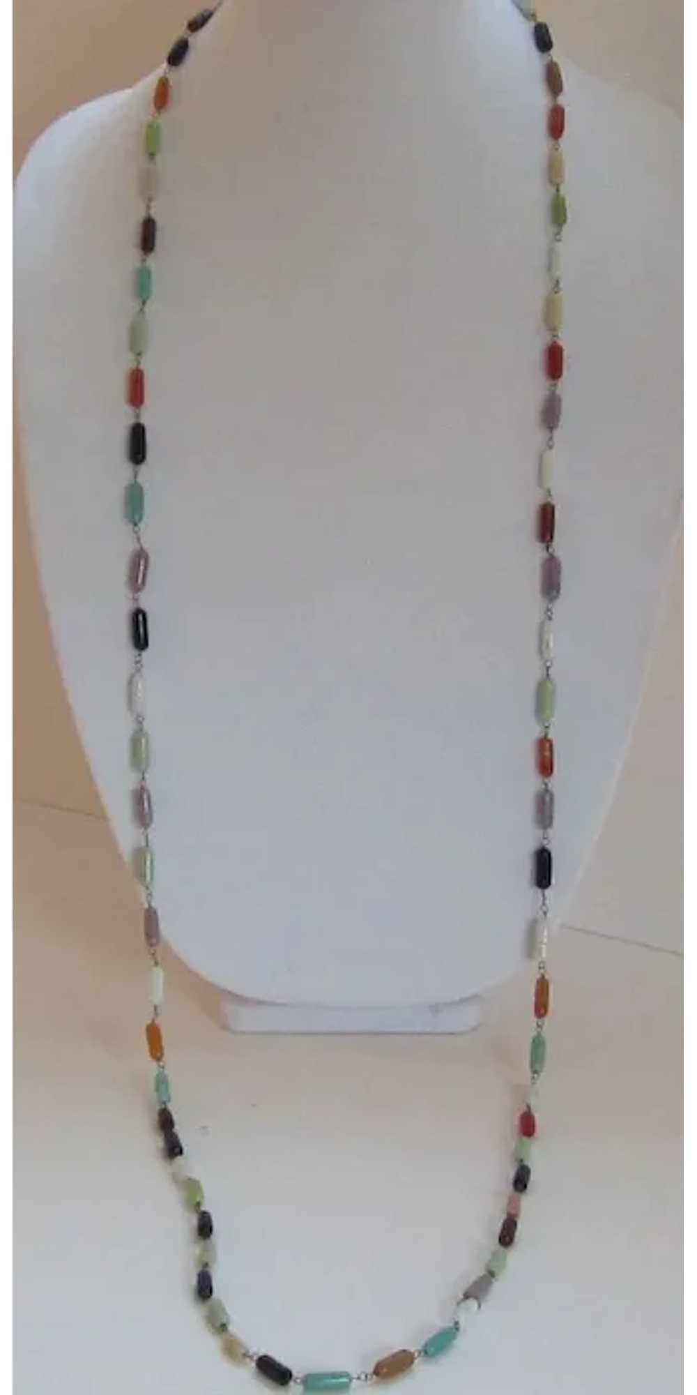 Vintage Sautoir Multi Color Necklace - image 3