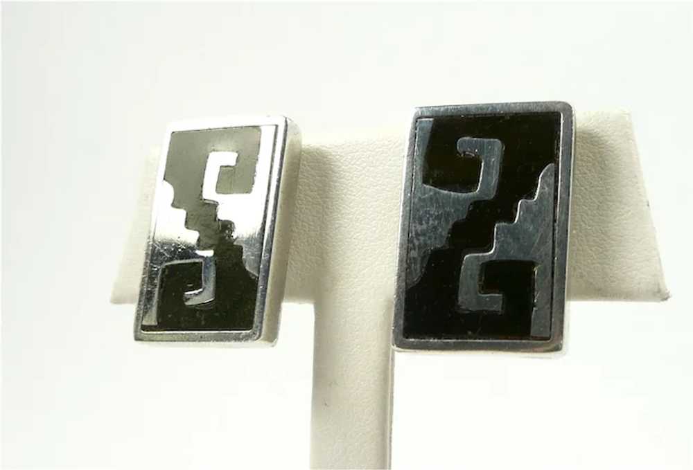 Luxurious Los Castillo Onix Negro Earrings c. 1955 - image 4