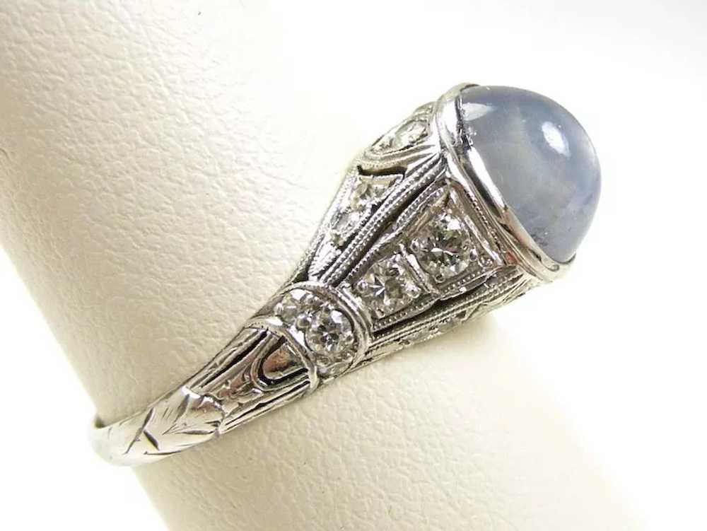 Special Edwardian Filigree Star Sapphire Ring c. … - image 7
