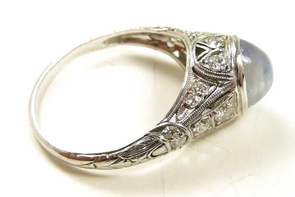 Special Edwardian Filigree Star Sapphire Ring c. … - image 9