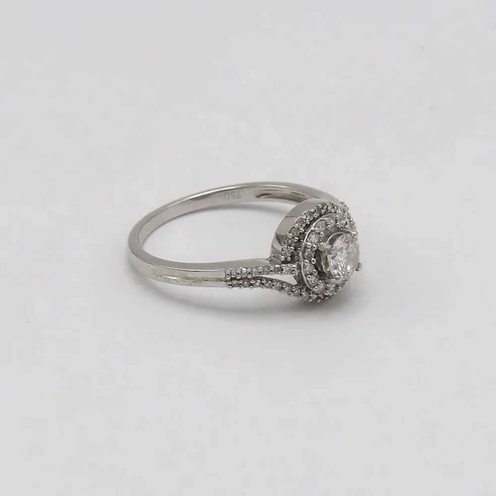 Vintage 18K White Gold & Diamond Ring - image 4