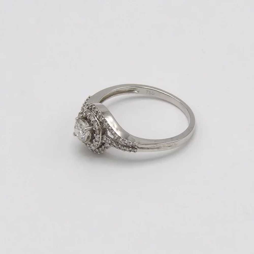 Vintage 18K White Gold & Diamond Ring - image 5