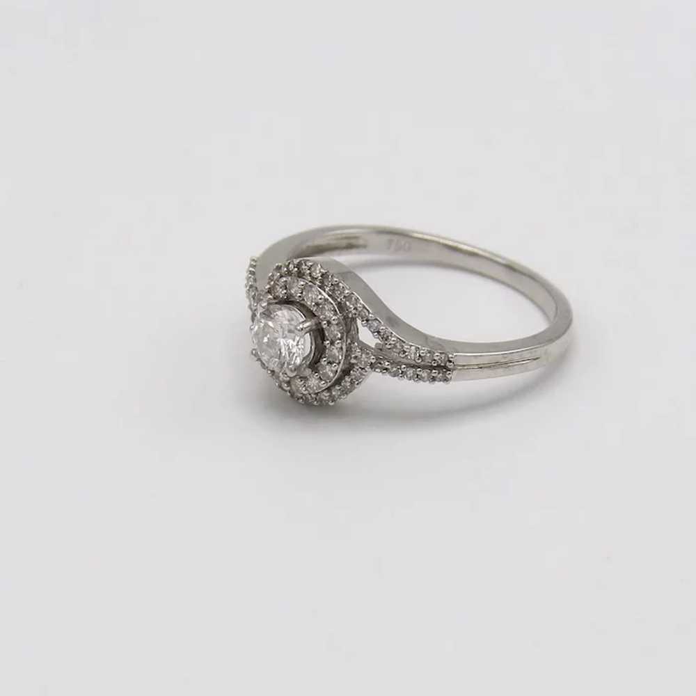 Vintage 18K White Gold & Diamond Ring - image 6