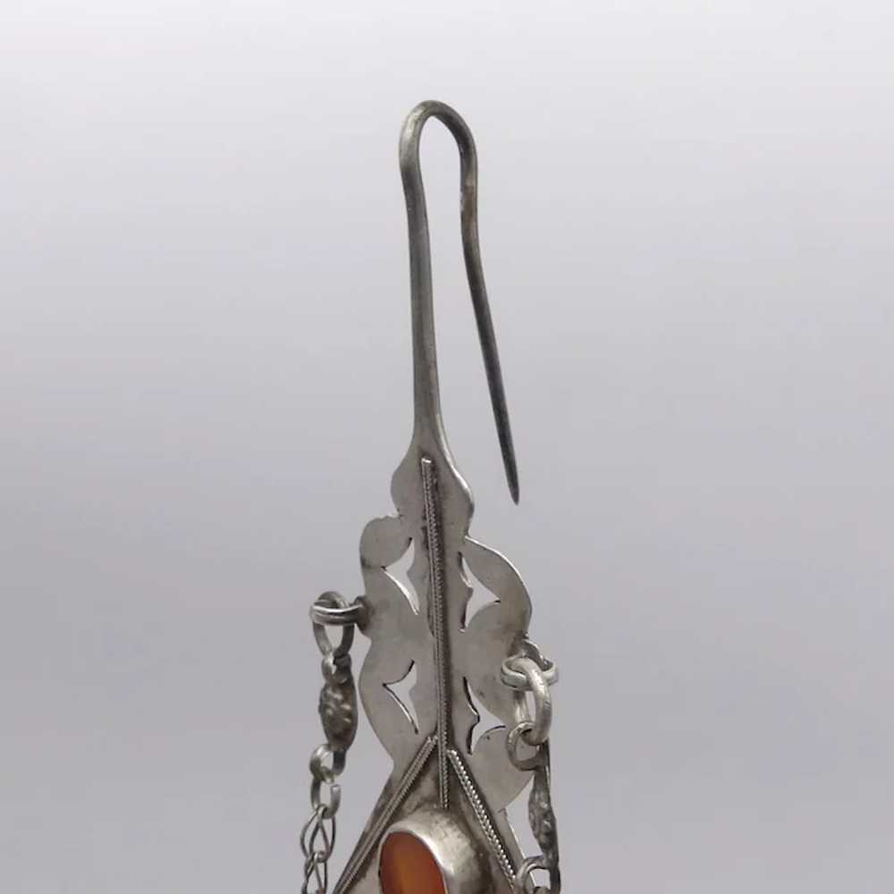 Hand-crafted Tribal 800 Silver & Carnelian Uzbeki… - image 2