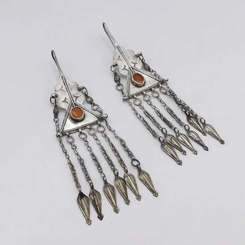 Hand-crafted Tribal 800 Silver & Carnelian Uzbeki… - image 4