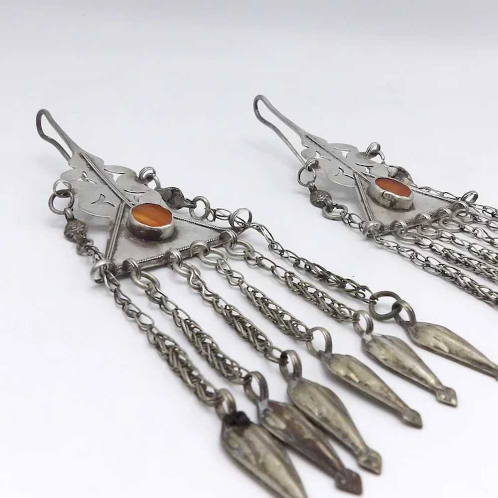 Hand-crafted Tribal 800 Silver & Carnelian Uzbeki… - image 5