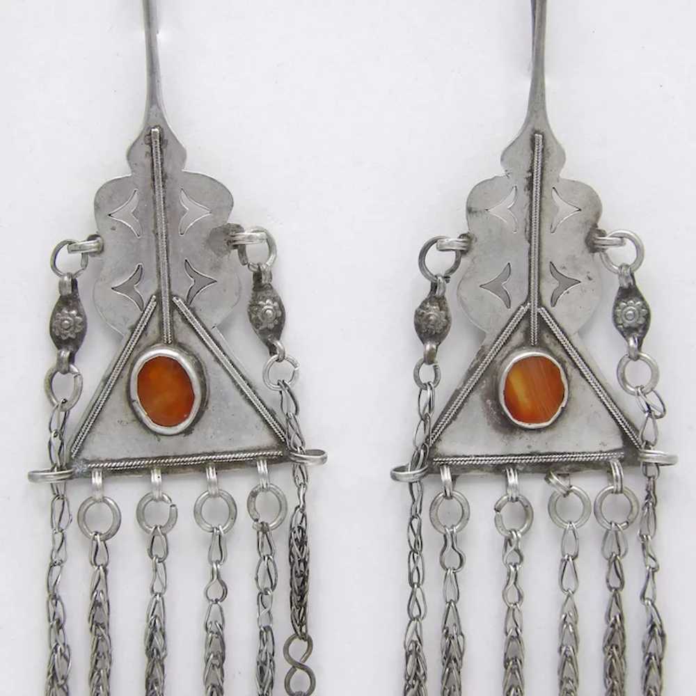 Hand-crafted Tribal 800 Silver & Carnelian Uzbeki… - image 6