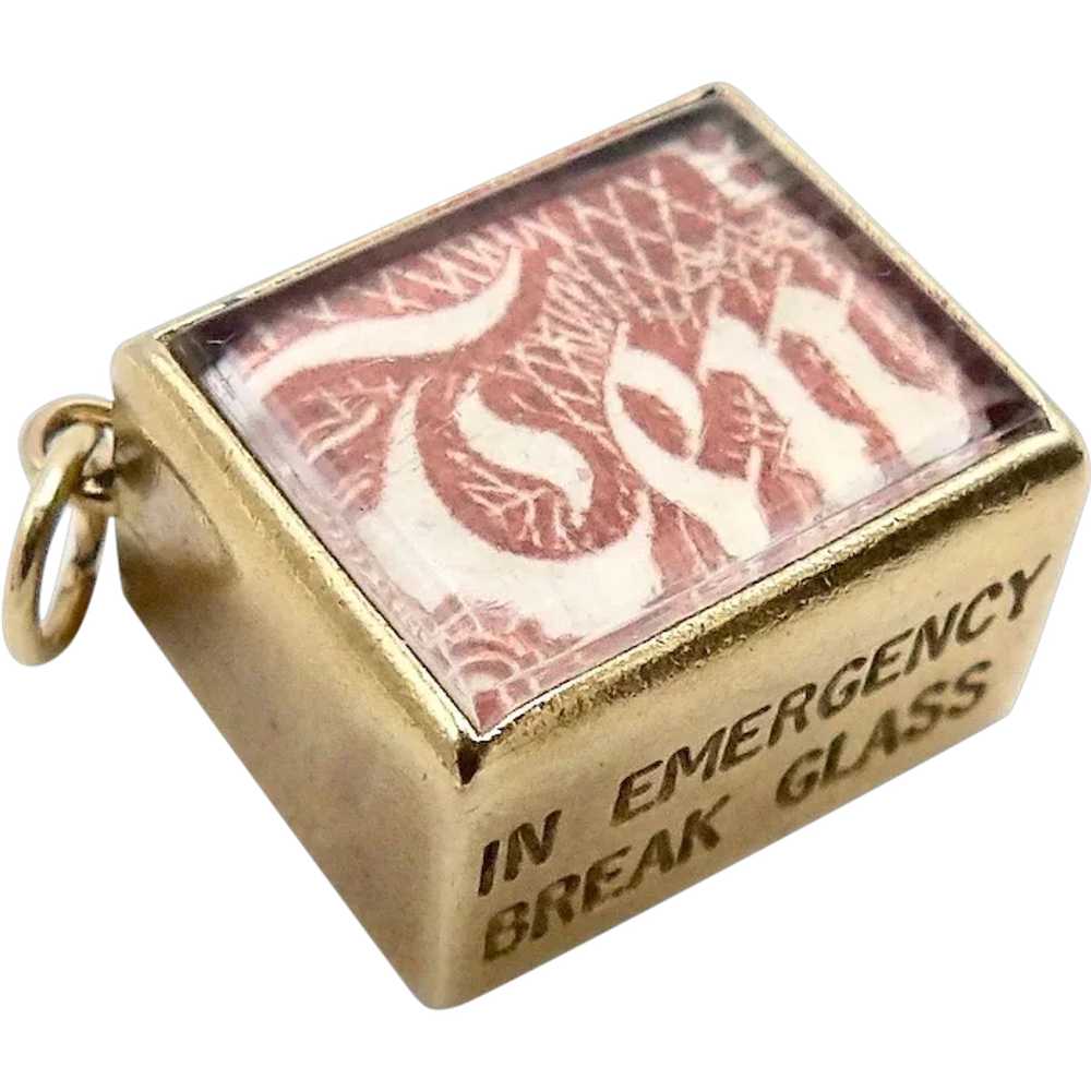 Vintage 9K Gold Ten Pound Note Charm - image 1