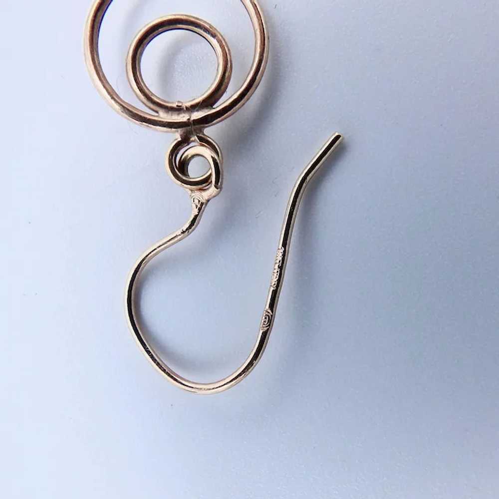 Vintage Spirals Italian 14KT Rose Gold Earrings - image 3
