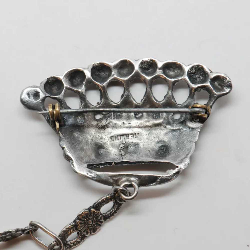 Vintage Sterling Silver Crown And Sword or Scimit… - image 5