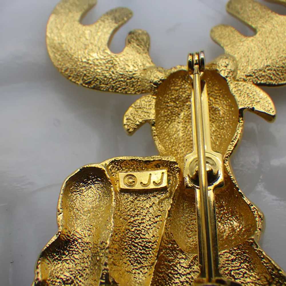 Vintage JJ, Jonette Jewelry Co., Moose Pin, Goldt… - image 3