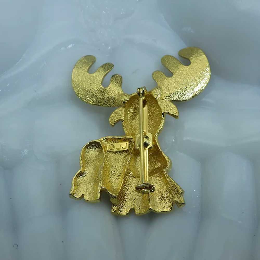 Vintage JJ, Jonette Jewelry Co., Moose Pin, Goldt… - image 5