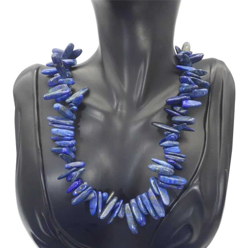 Beautiful Tumbled Lapis Lazuli Gemstone Choker Ne… - image 1